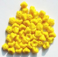 50 7mm Opaque Yellow Bell Flower Beads